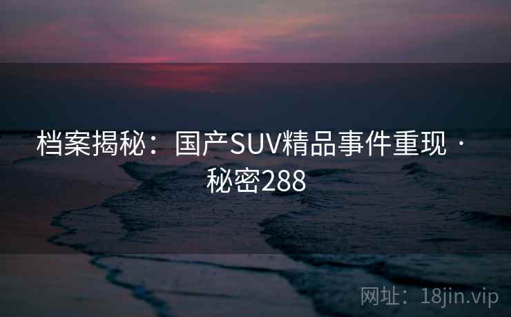 档案揭秘：国产SUV精品事件重现 · 秘密288